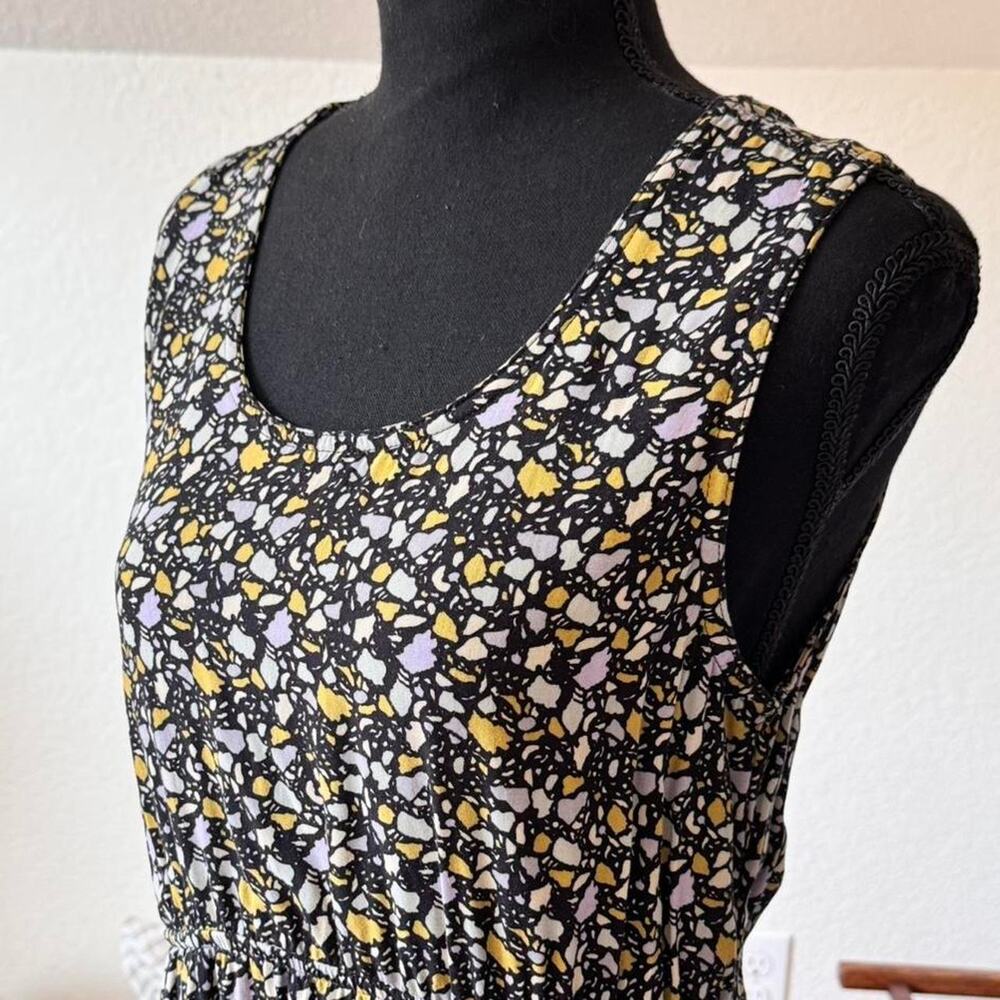 Kavu Funky geometric print mini dress sz small sleeveless pockets casual summer